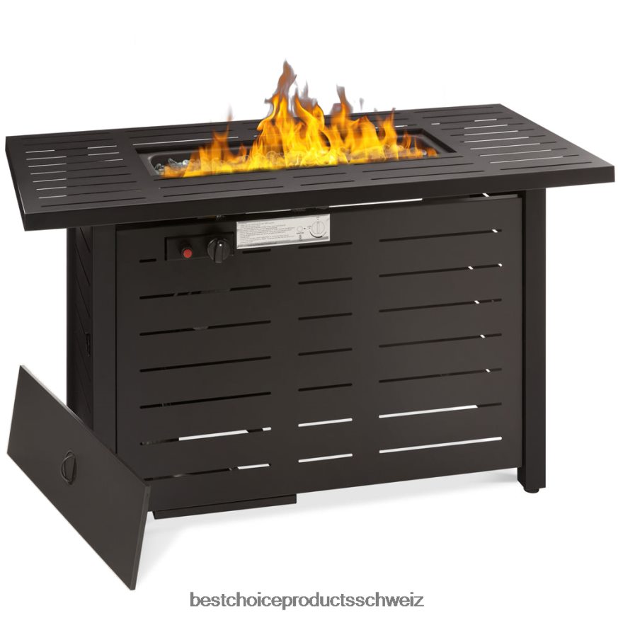 Best Choice Products 50.000 BTU Propangas-Feuerstelle aus Stahl mit automatischer Zündung dunkelbraun 2JD022855