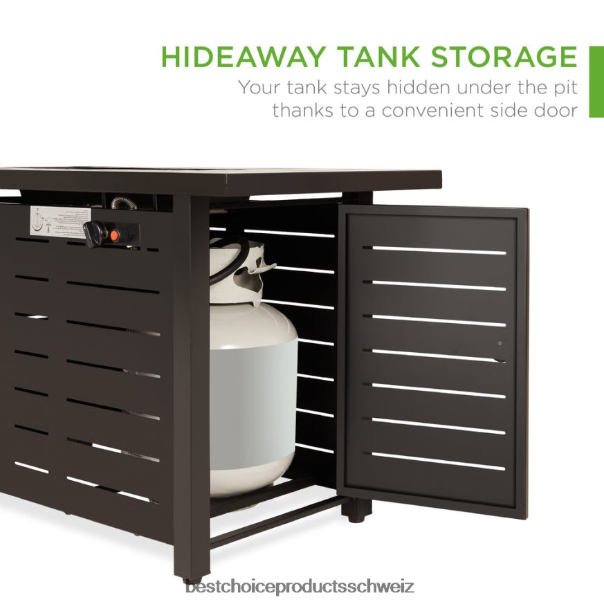 Best Choice Products 50.000 BTU Propangas-Feuerstelle aus Stahl mit automatischer Zündung dunkelbraun 2JD022855