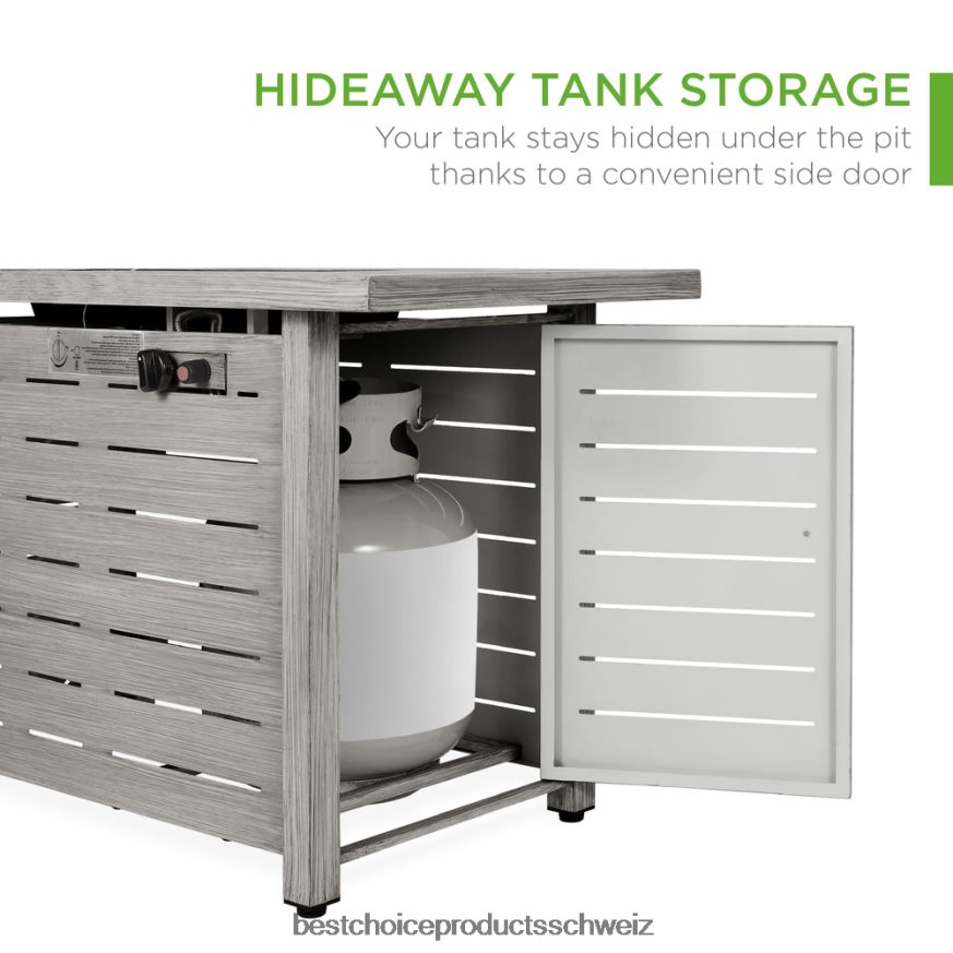 Best Choice Products 50.000 BTU Propangas-Feuerstelle aus Stahl mit automatischer Zündung grau 2JD022854