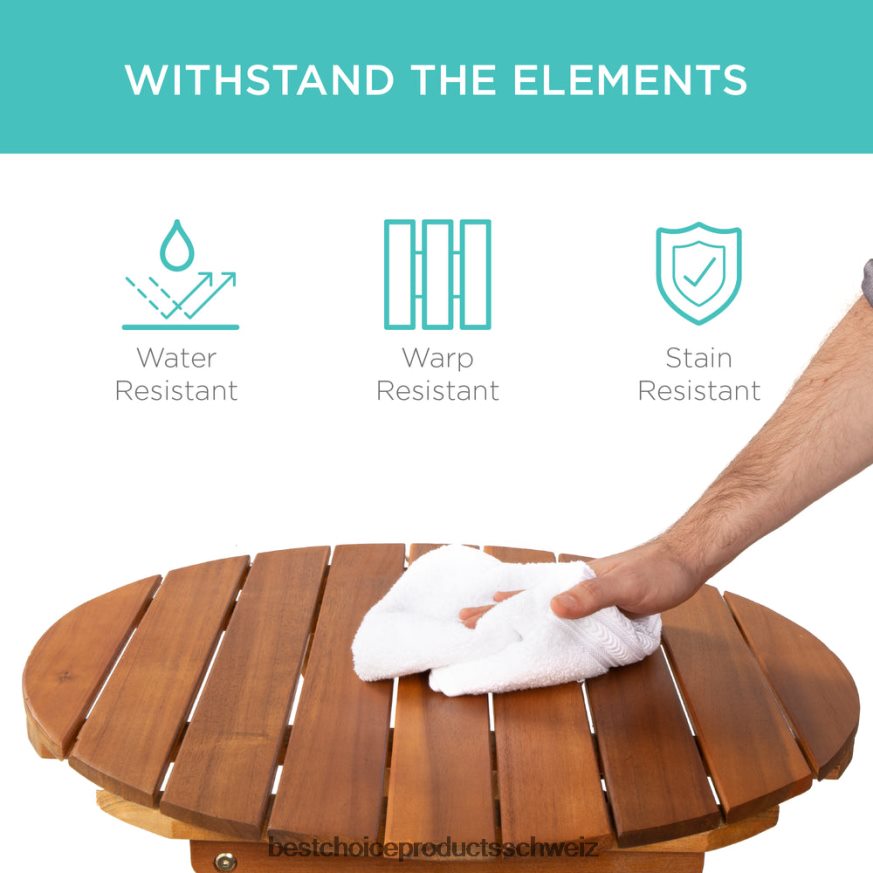 Best Choice Products 3-teiliges Bistro-Set aus Akazienholz mit Klapptisch und 2 Stühlen braun 2JD022421