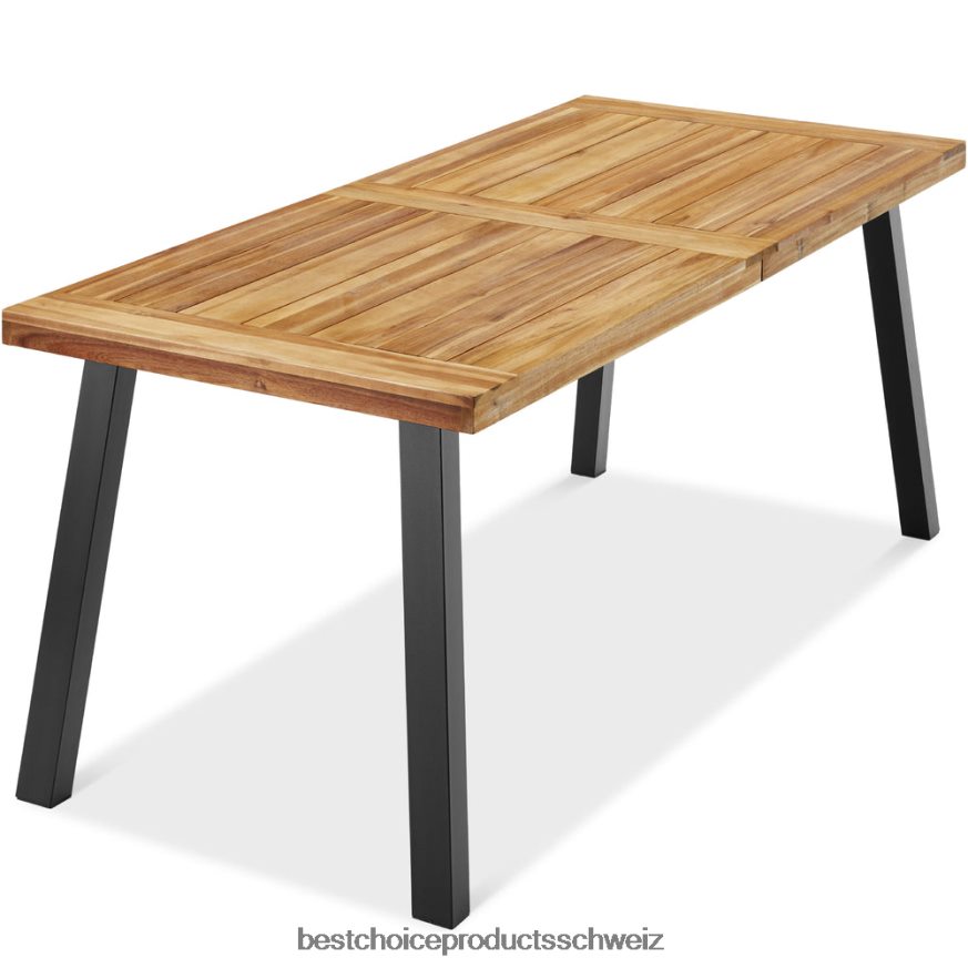 Best Choice Products Esstisch aus Akazienholz für 6 Personen im Innen- und Außenbereich natürlich 2JD022429
