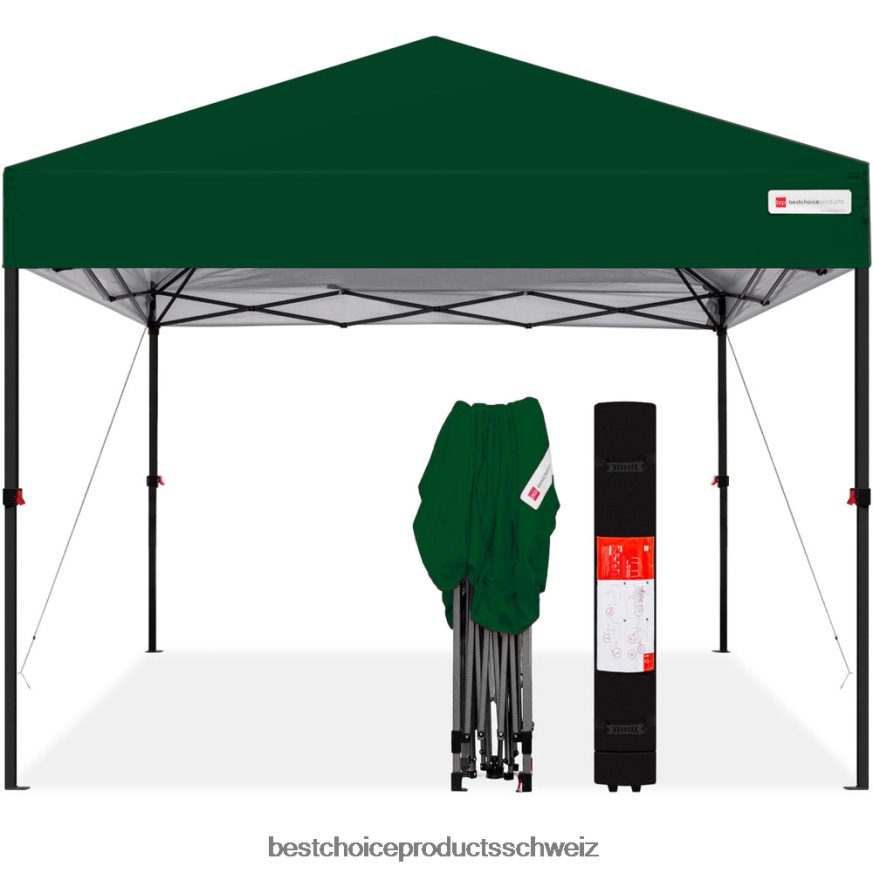 Best Choice Products Sofort aufklappbares Vordach für den Aufbau durch eine Person mit Tasche auf Rollen Waldgrün 2JD0221061