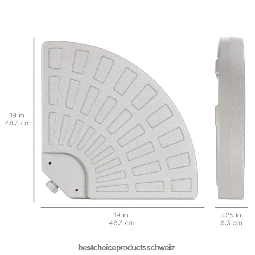 Best Choice Products 4-teiliger, freitragender, versetzter Sonnenschirmständer mit Tragegriffen Schwarz 2JD022911