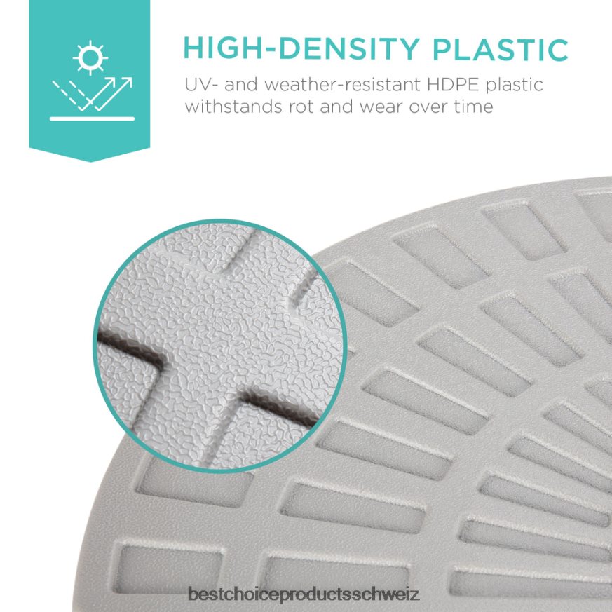 Best Choice Products 4-teiliger, freitragender, versetzter Sonnenschirmständer mit Tragegriffen Schwarz 2JD022911