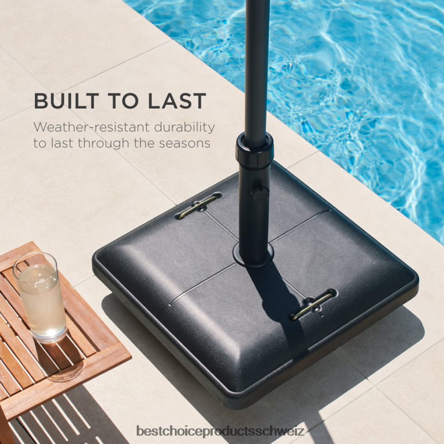 Best Choice Products 81 Pfund. Robuster Schirmständer aus Beton mit Rädern Schwarz 2JD022420