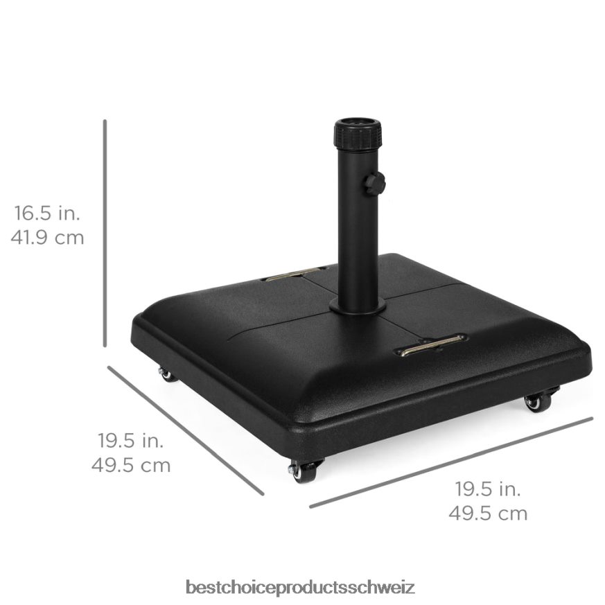 Best Choice Products 81 Pfund. Robuster Schirmständer aus Beton mit Rädern Schwarz 2JD022420