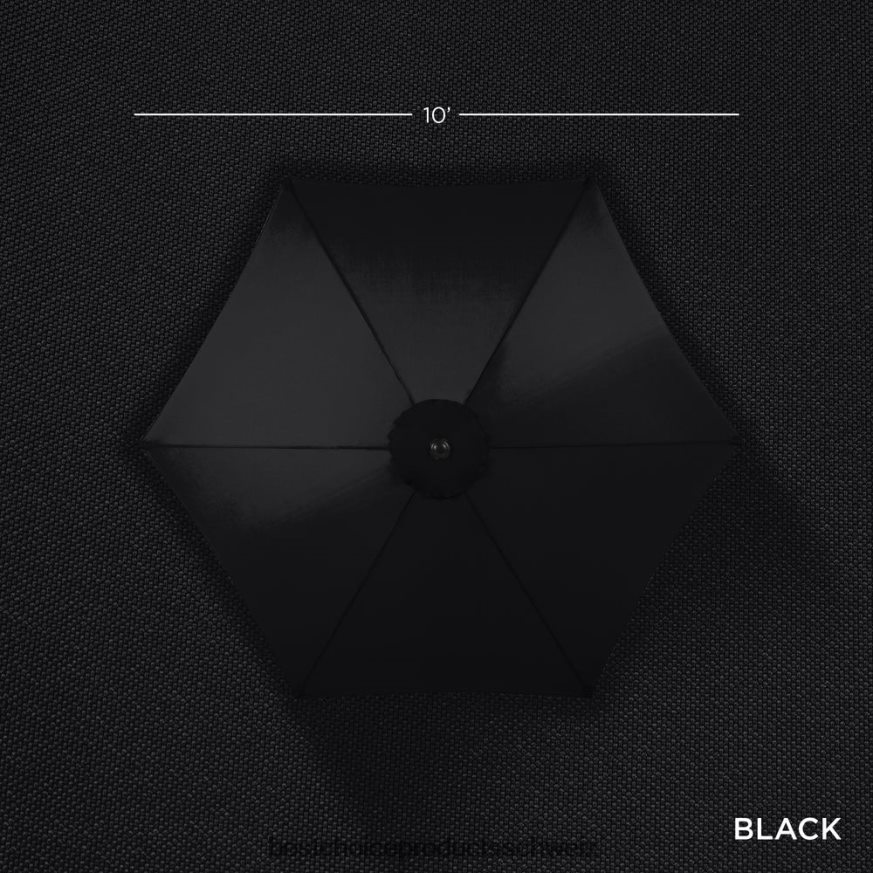 Best Choice Products Markt-Terrassenschirmdekoration für den Außenbereich aus Stahl mit Neigungs- und Kurbellift Schwarz 2JD0221375