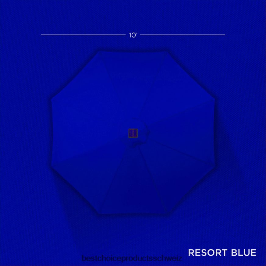 Best Choice Products Solar-LED-beleuchteter Terrassenschirm mit Neigungsverstellung, UV-beständig Resort blau 2JD0221345