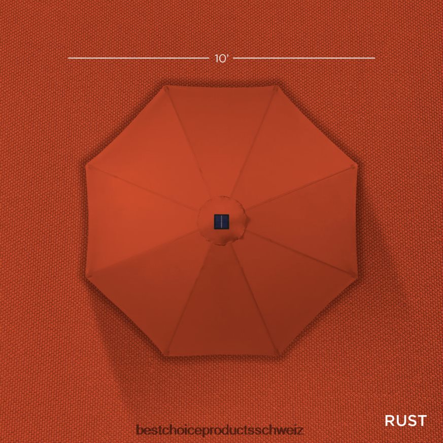 Best Choice Products Solar-LED-beleuchteter Terrassenschirm mit Neigungsverstellung, UV-beständig Rost 2JD0221342