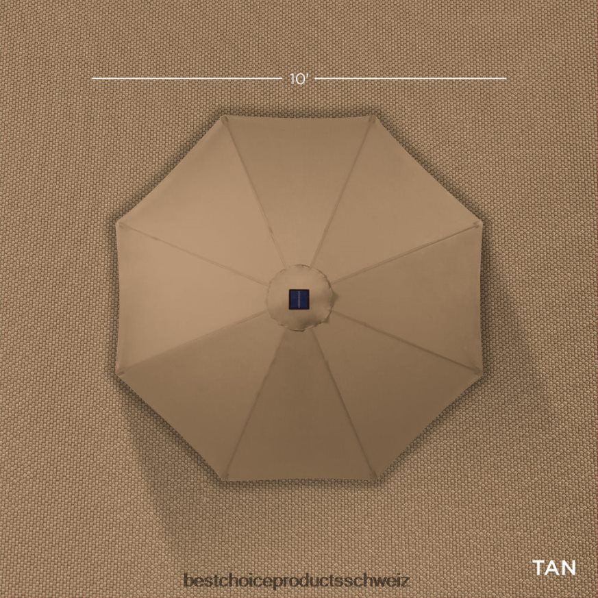 Best Choice Products Solar-LED-beleuchteter Terrassenschirm mit Neigungsverstellung, UV-beständig bräunen 2JD0221334