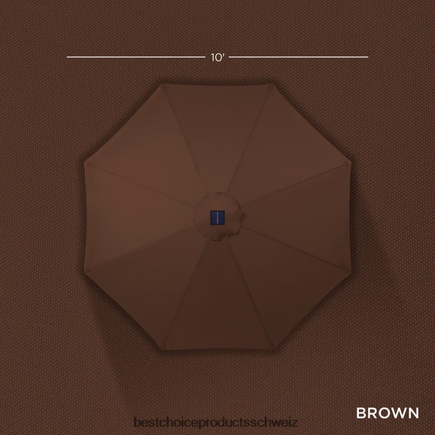 Best Choice Products Solar-LED-beleuchteter Terrassenschirm mit Neigungsverstellung, UV-beständig braun 2JD0221335