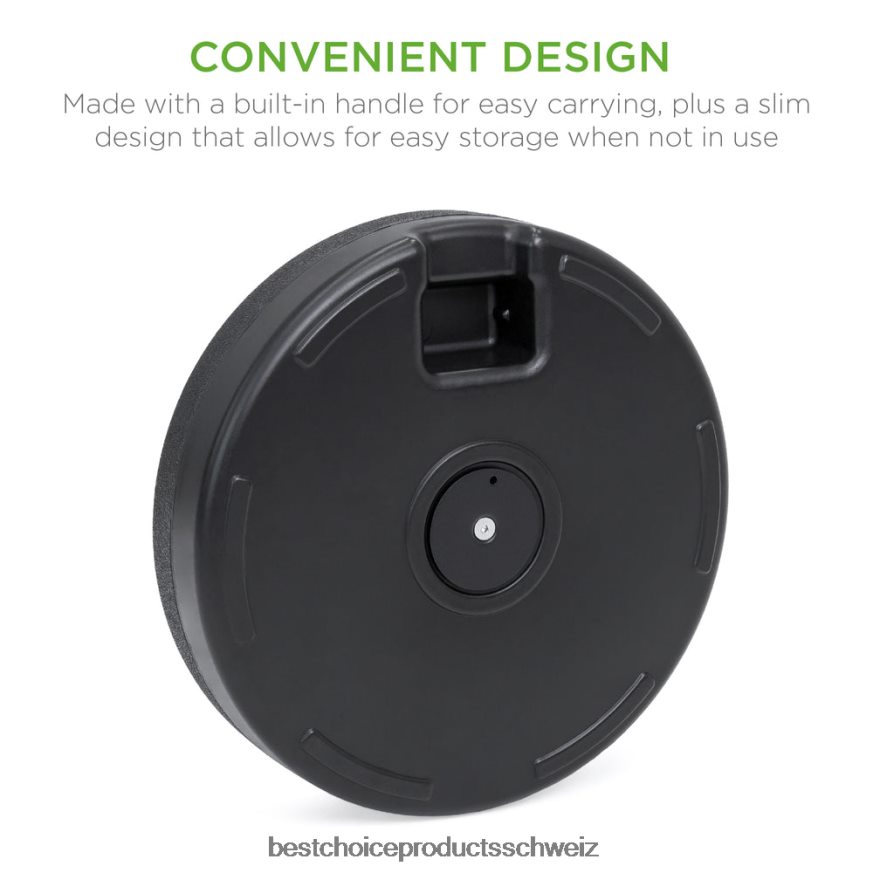 Best Choice Products Zubehör für Sonnenschirmständer aus Kunststoff mit verstellbarem Knopf Schwarz 2JD022424