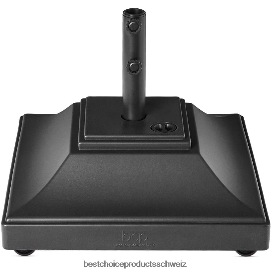 Best Choice Products mobiler Schirmständer, befüllbarer Ständer mit 4 Rädern, 2 Schlössern, 120 Pfund Tragkraft Schwarz 2JD0221442