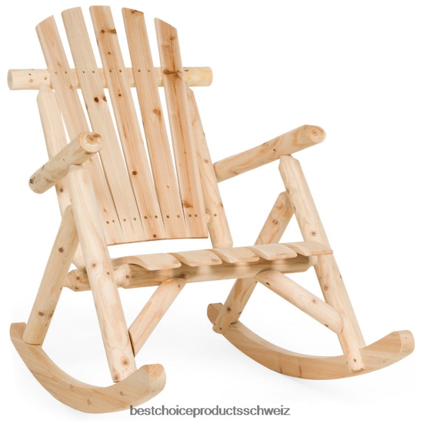 Best Choice Products Adirondack-Akzentmöbel aus Schaukelholz mit natürlichem Finish Beige 2JD0221440