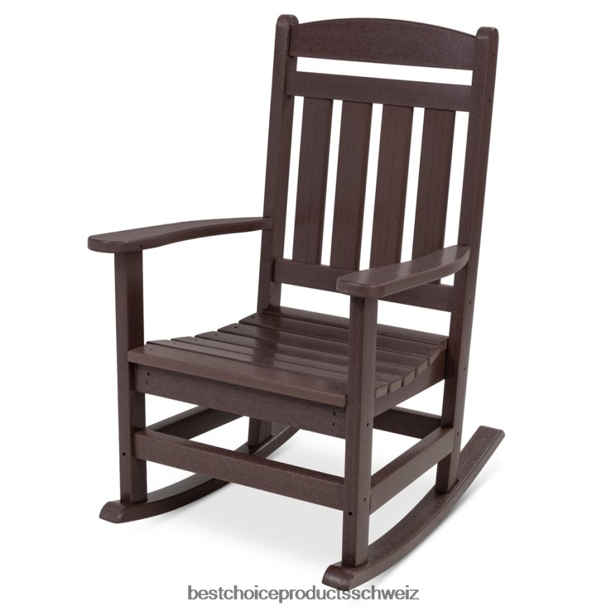 Best Choice Products Allwetter-Schaukelstuhl für den Innen- und Außenbereich mit einer Tragfähigkeit von 300 Pfund braun 2JD0221320