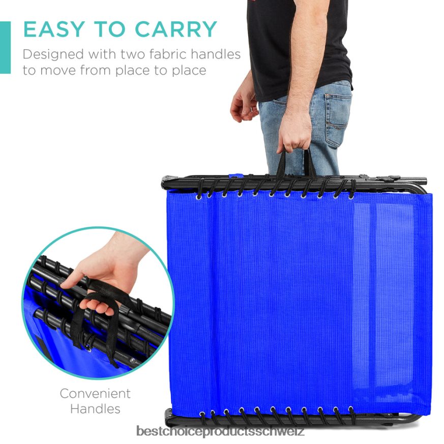 Best Choice Products Tragbarer Terrassen-Chaiselongue-Stuhl für den Außenbereich mit Kissen Resort blau 2JD022838