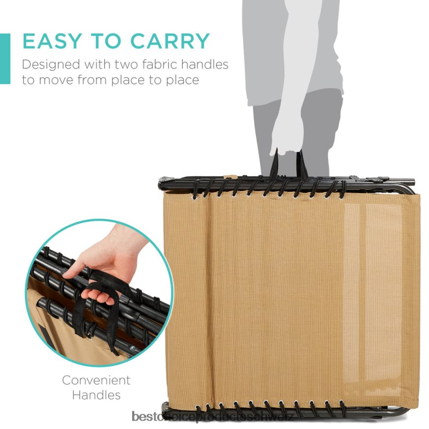 Best Choice Products Tragbarer Terrassen-Chaiselongue-Stuhl für den Außenbereich mit Kissen bräunen 2JD022831