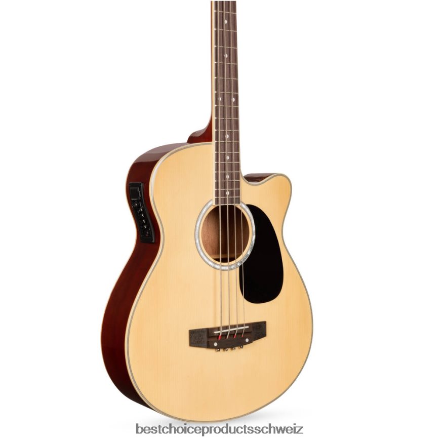 Best Choice Products Akustische E-Bassgitarre mit Equalizer und Halsstab natürlich 2JD0221145