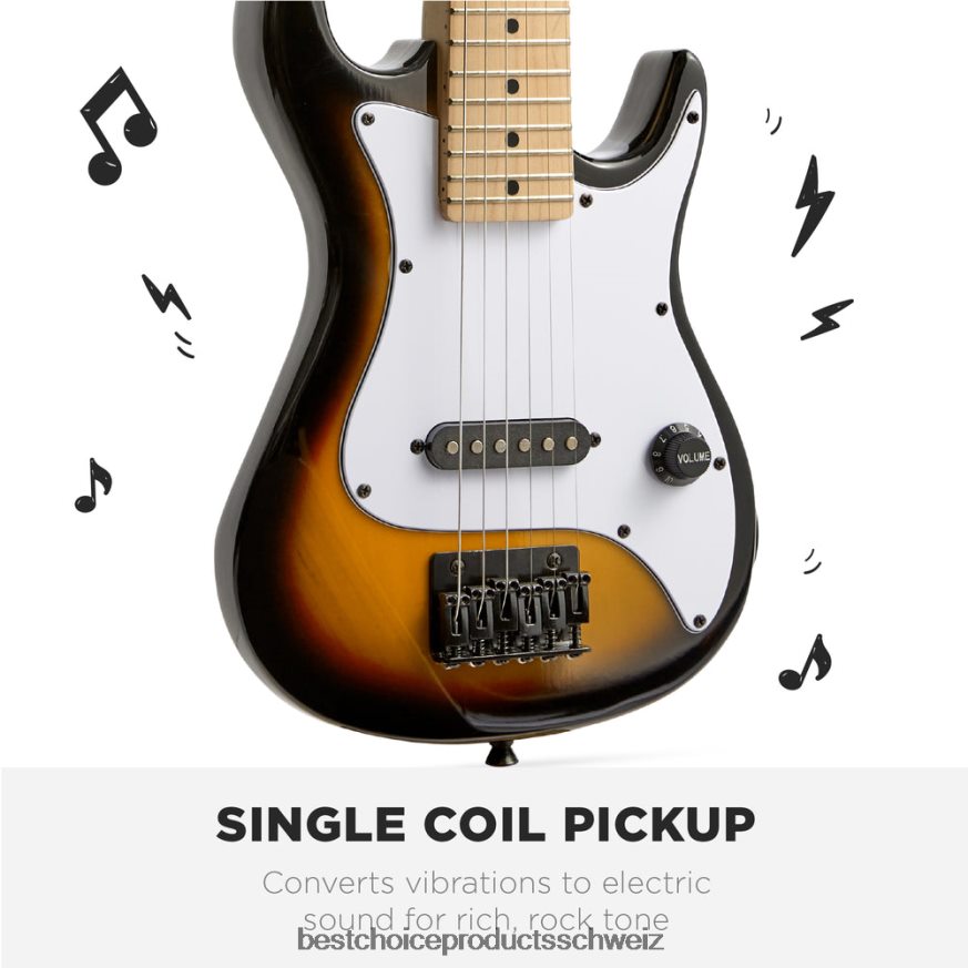 Best Choice Products Einsteiger-Starterkit für E-Gitarre für Kinder mit 5-W-Verstärker Sonnendurchbruch 2JD0221085