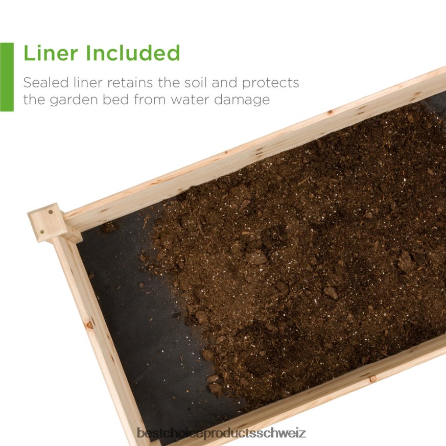Best Choice Products Hochbeet-Pflanzgefäß aus Holz für Garten, Rasen, Hof natürlich 2JD022984