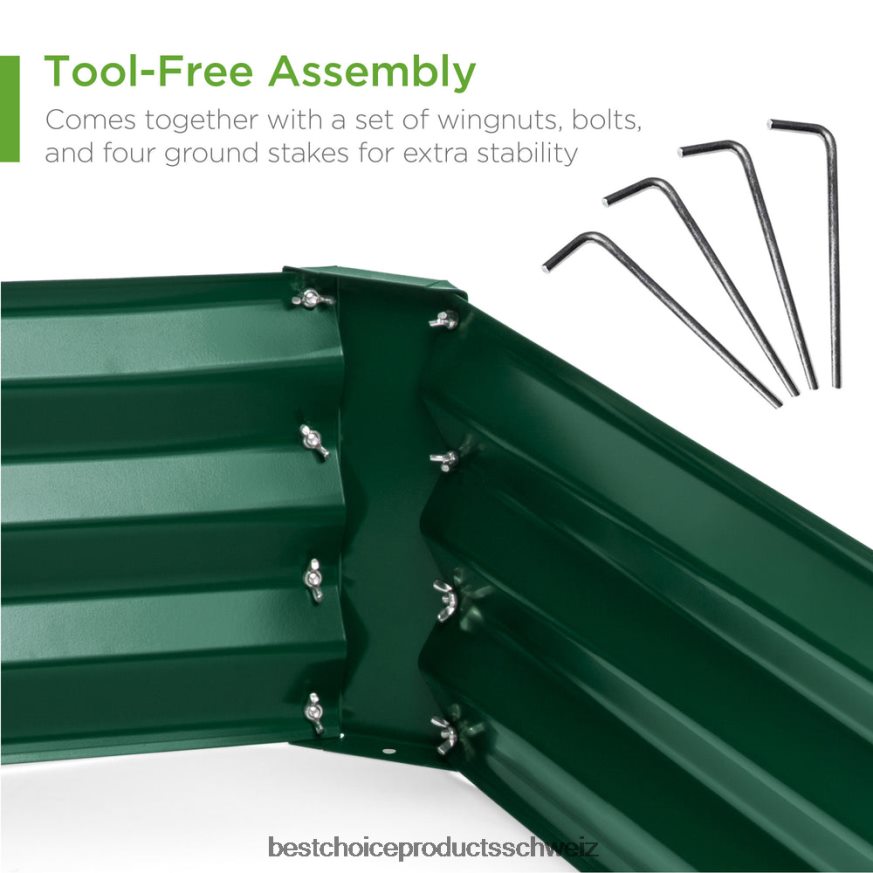 Best Choice Products Hochbeet aus Metall für den Außenbereich für Gemüse, Blumen und Kräuter dunkelgrün 2JD022451