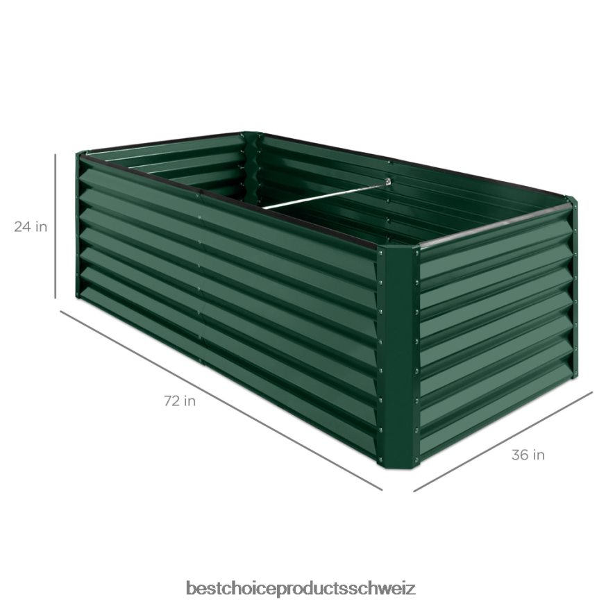 Best Choice Products Hochbeet aus Metall für den Außenbereich für Gemüse, Blumen und Kräuter dunkelgrün 2JD022463