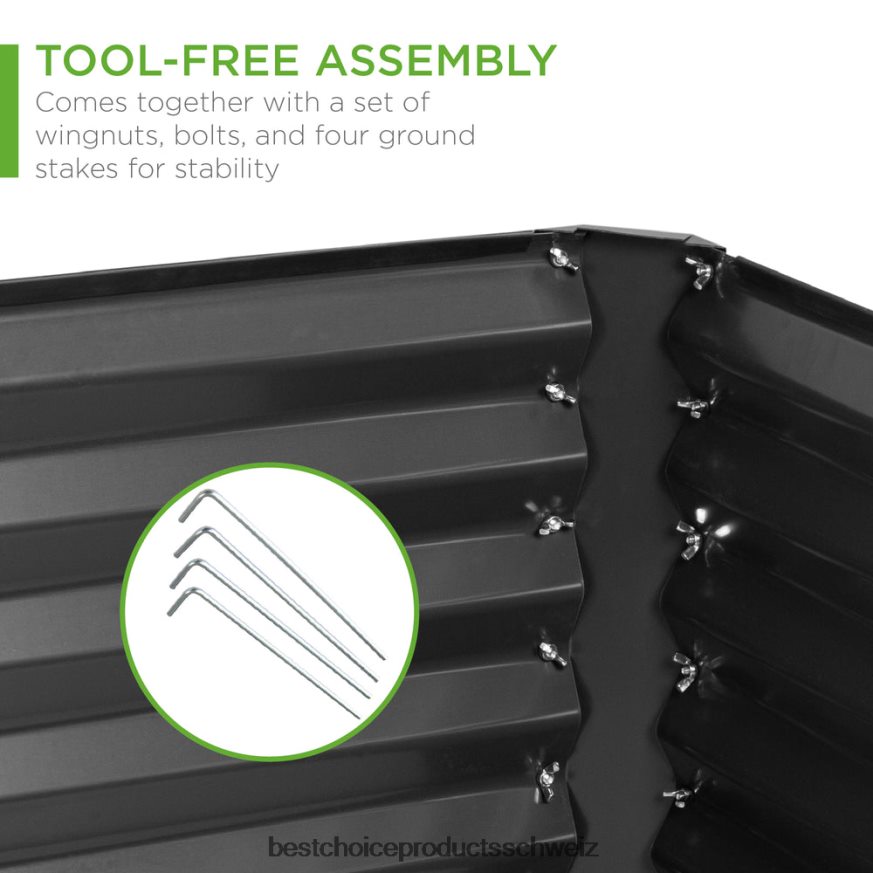 Best Choice Products Hochbeet aus Metall für den Außenbereich für Gemüse, Blumen und Kräuter grau 2JD022439
