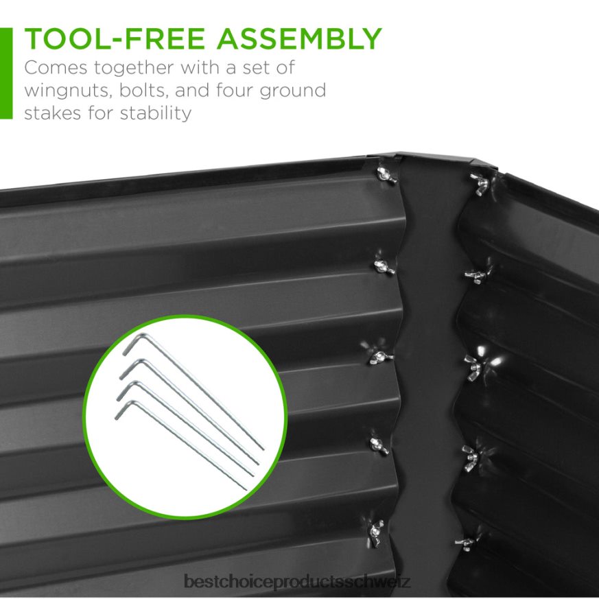 Best Choice Products Hochbeet aus Metall für den Außenbereich für Gemüse, Blumen und Kräuter grau 2JD022452