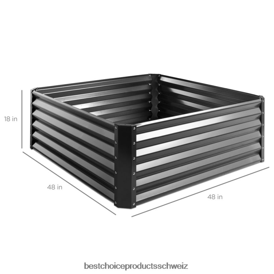 Best Choice Products Hochbeet aus Metall für den Außenbereich für Gemüse, Blumen und Kräuter grau 2JD022452