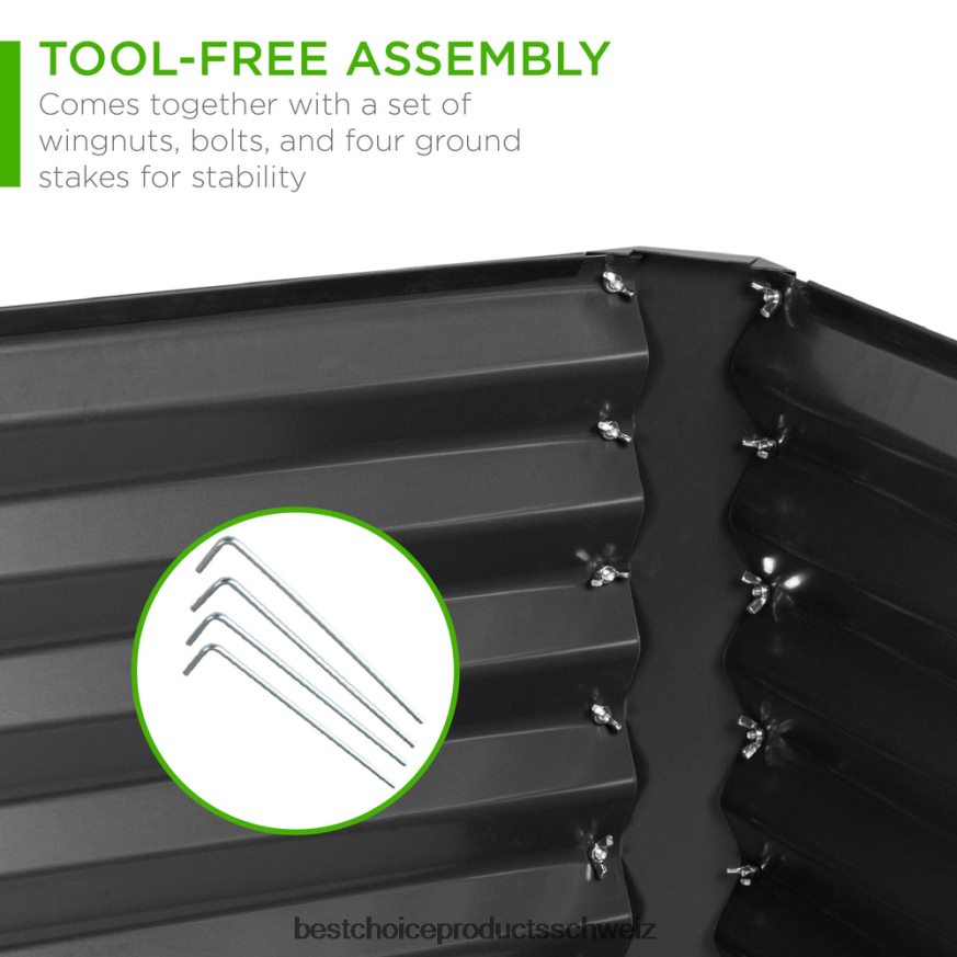 Best Choice Products Hochbeet aus Metall für den Außenbereich für Gemüse, Blumen und Kräuter grau 2JD022458