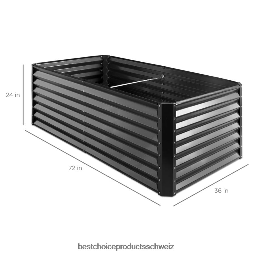 Best Choice Products Hochbeet aus Metall für den Außenbereich für Gemüse, Blumen und Kräuter grau 2JD022458