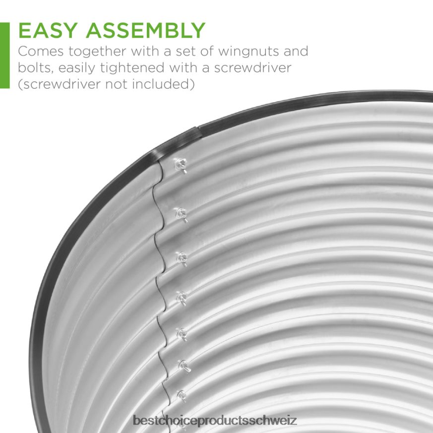 Best Choice Products erhöhtes ovales Gartenbeet, anpassbarer erhöhter Metallpflanzer für den Außenbereich Silber 2JD022971