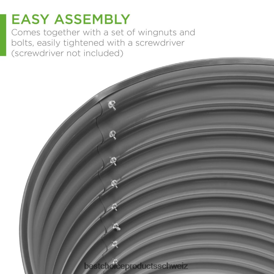 Best Choice Products erhöhtes ovales Gartenbeet, anpassbarer erhöhter Metallpflanzer für den Außenbereich dunkelgrau 2JD022970