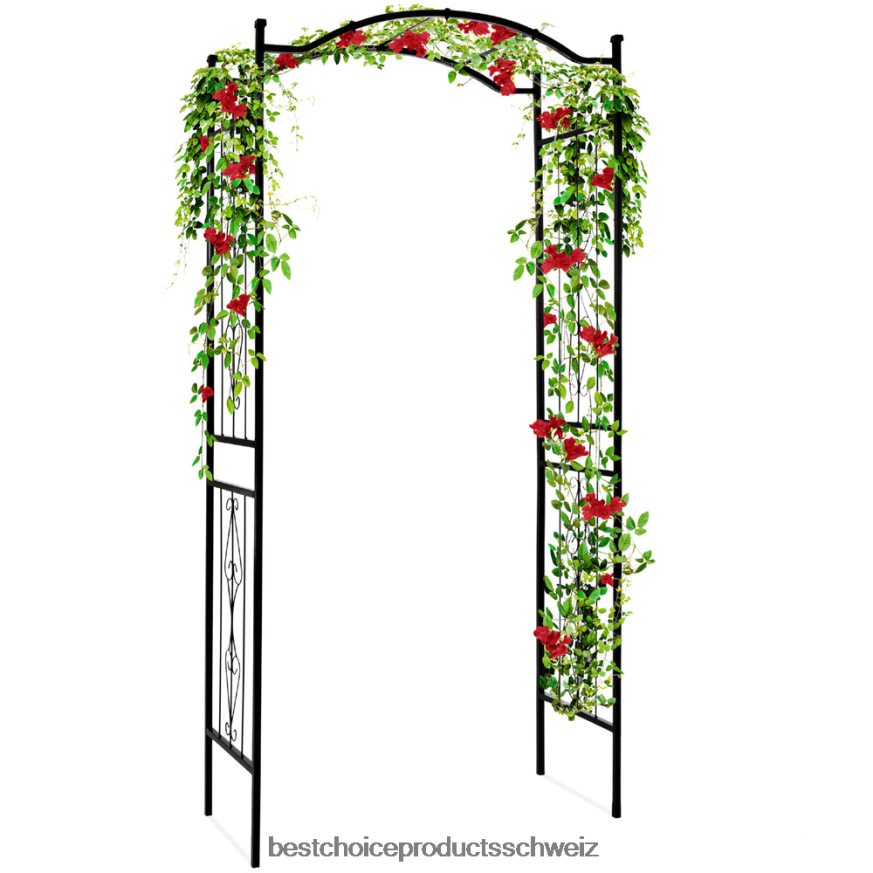 Best Choice Products Gartenbogen-Gartenlaubengitter aus Stahl für Kletterpflanzen Schwarz 2JD022987