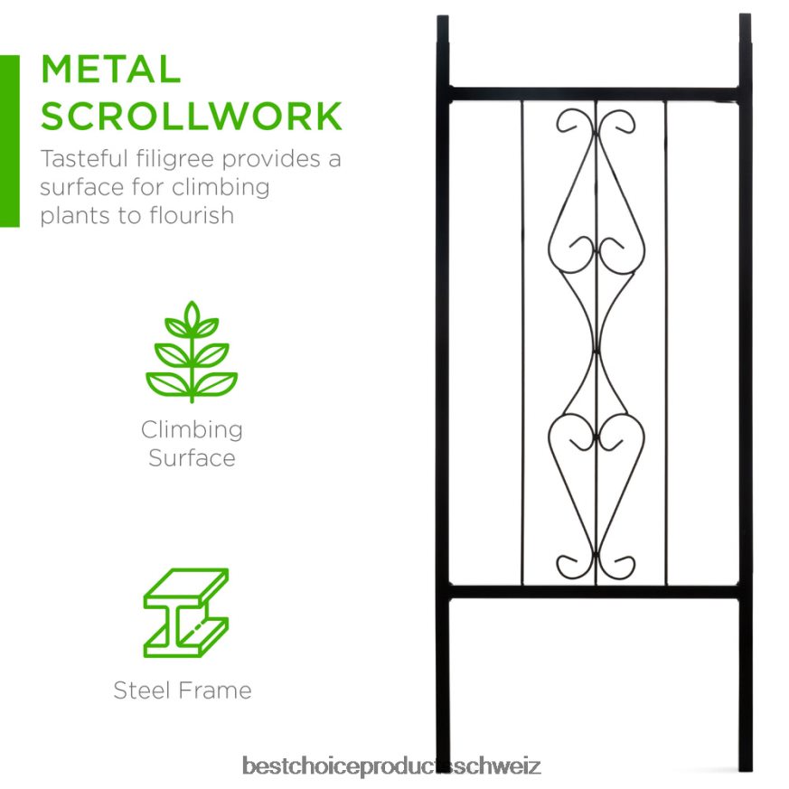 Best Choice Products Gartenbogen-Gartenlaubengitter aus Stahl für Kletterpflanzen Schwarz 2JD022987