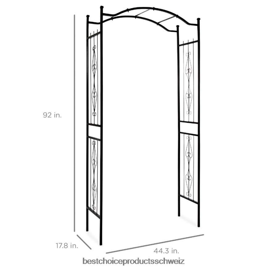 Best Choice Products Gartenbogen-Gartenlaubengitter aus Stahl für Kletterpflanzen Schwarz 2JD022987