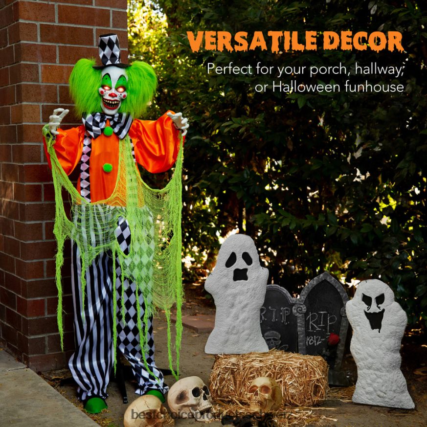 Best Choice Products Funhouse Freddy, der bewegungsaktivierte animatronische Killerclown, Halloween-Requisite multi 2JD022225