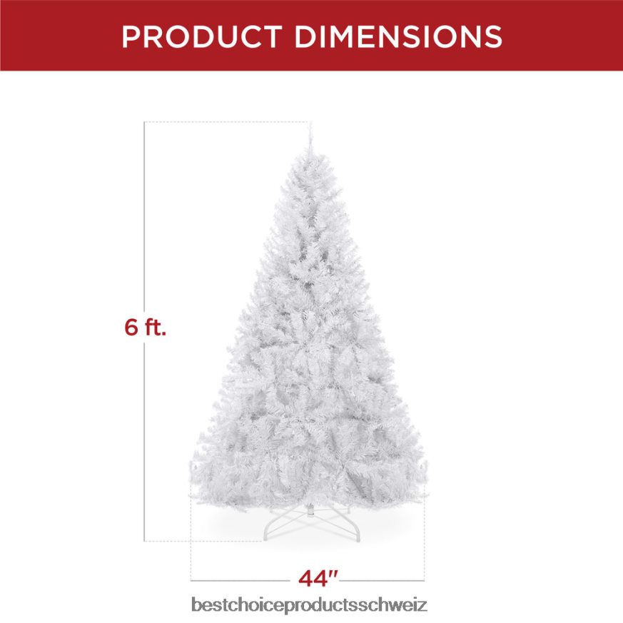 Best Choice Products Hochwertiger künstlicher Weihnachtsbaum aus Kiefernholz mit Spitzen, faltbarer Metallbasis Schönheit 2JD022199