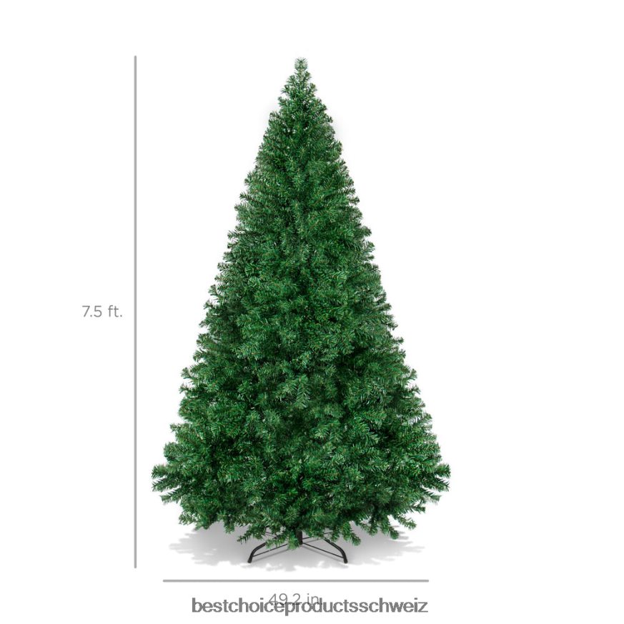 Best Choice Products Hochwertiger künstlicher Weihnachtsbaum aus Kiefernholz mit faltbarem Metallsockel Schönheit 2JD022134