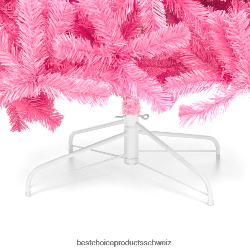 Best Choice Products Rosa künstlicher Tannen-Weihnachtsbaum mit klappbarem Ständer Schönheit 2JD022191