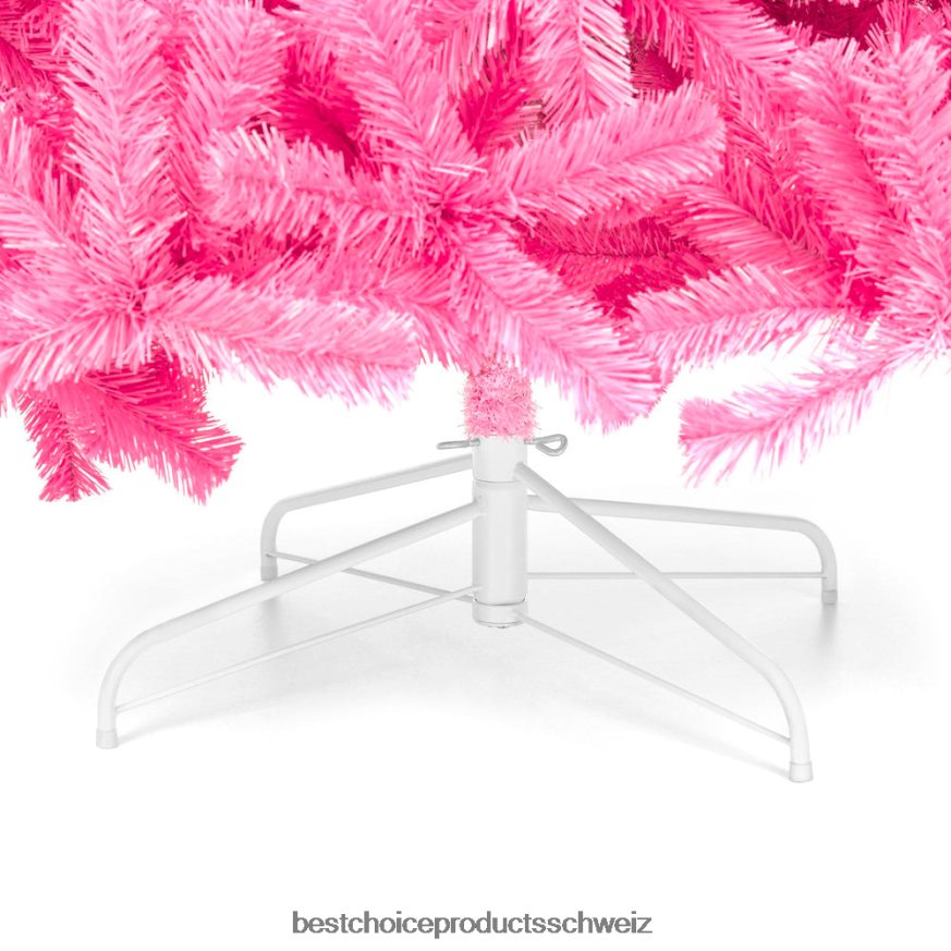 Best Choice Products Rosa künstlicher Tannen-Weihnachtsbaum mit klappbarem Ständer Schönheit 2JD022193