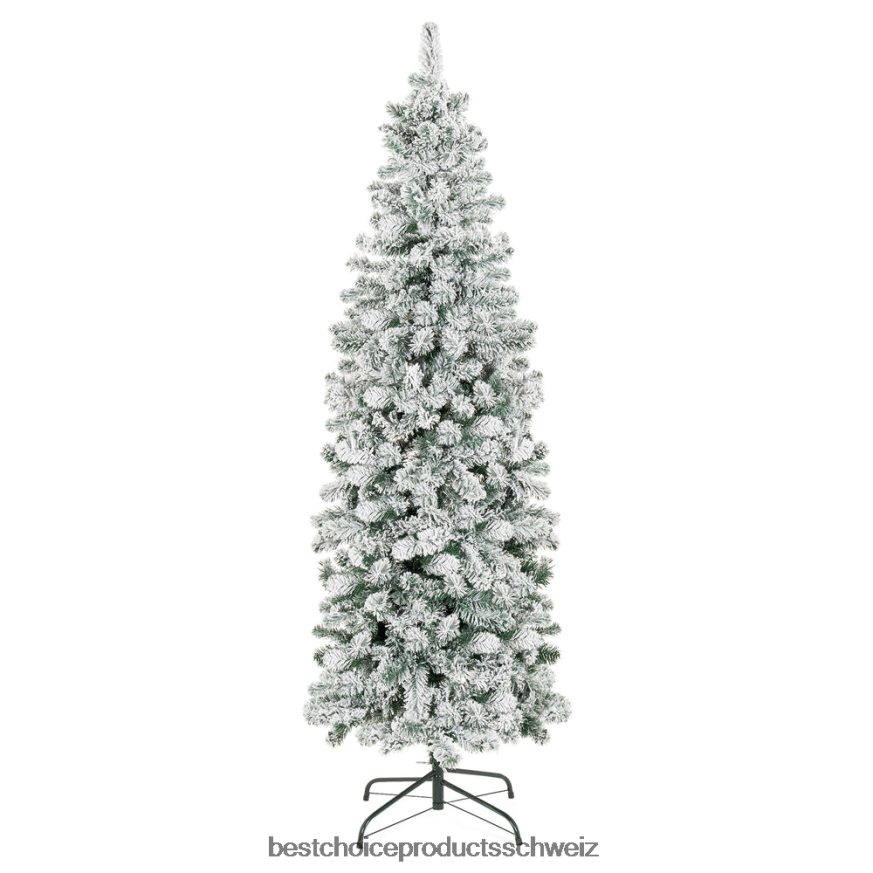 Best Choice Products Schnee beflockter künstlicher Bleistift-Weihnachtsbaum Stand 2JD022194