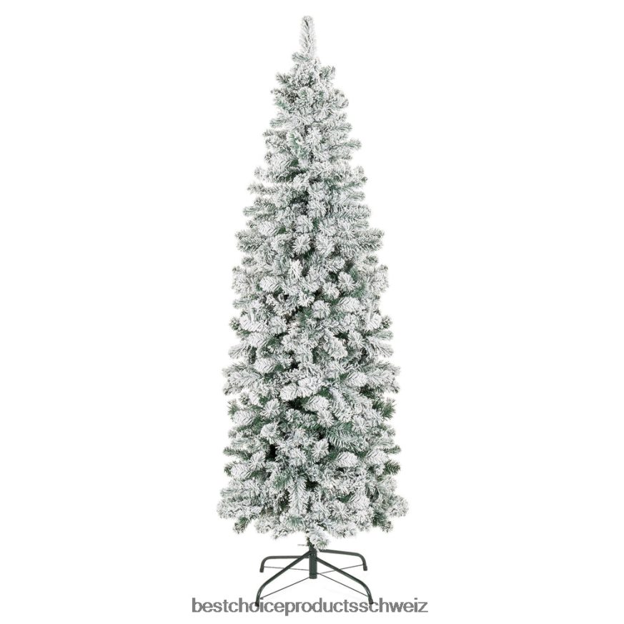 Best Choice Products Schnee beflockter künstlicher Bleistift-Weihnachtsbaum Stand 2JD022197