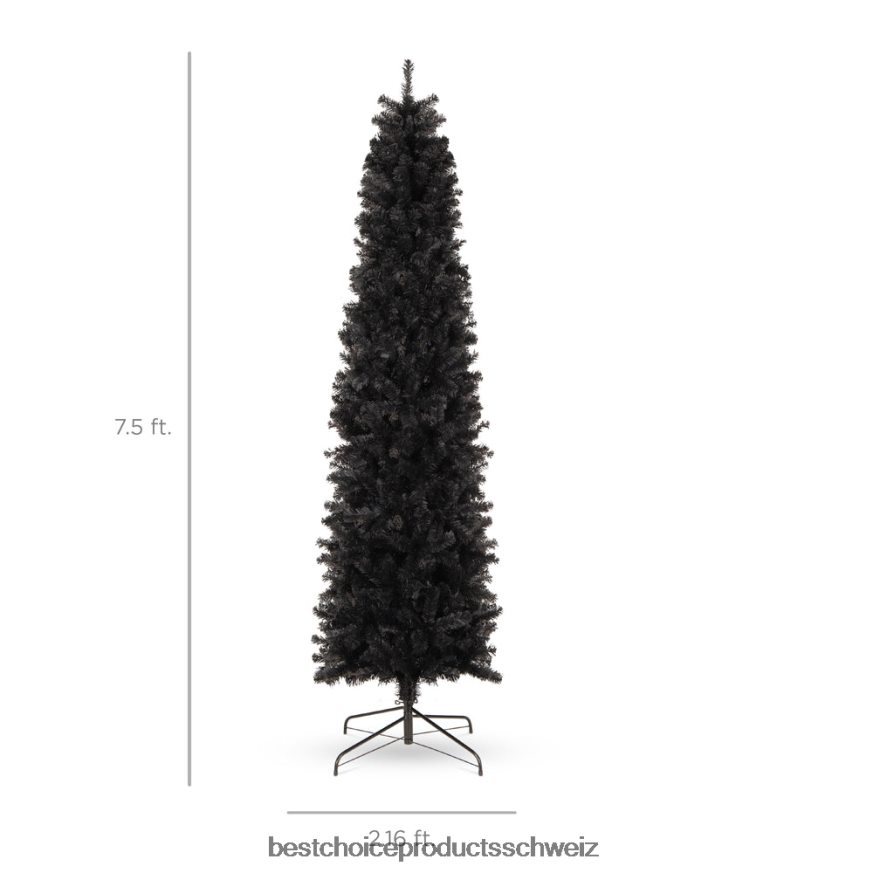 Best Choice Products schwarzer künstlicher Bleistift-Weihnachtsbaum Schönheit 2JD022189