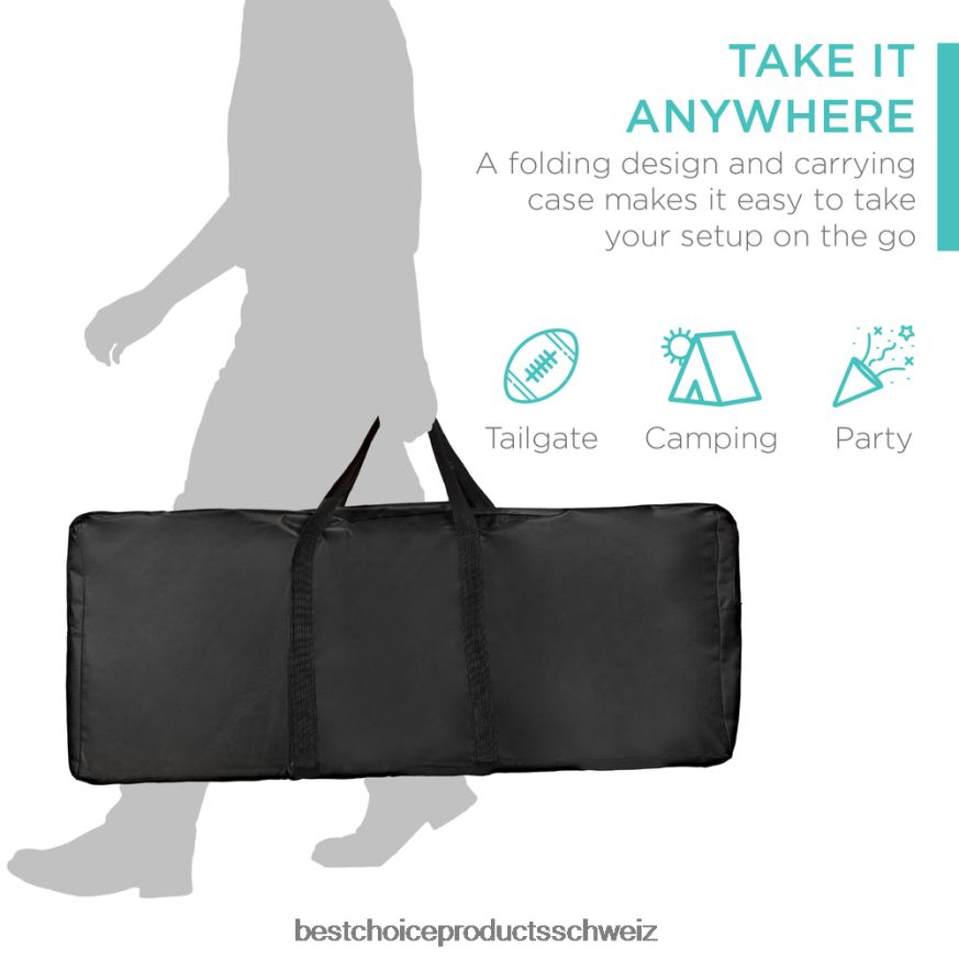 Best Choice Products Tragbarer, aufklappbarer Stehtisch mit Tragetasche, abnehmbarer Schürze Schwarz 2JD022230