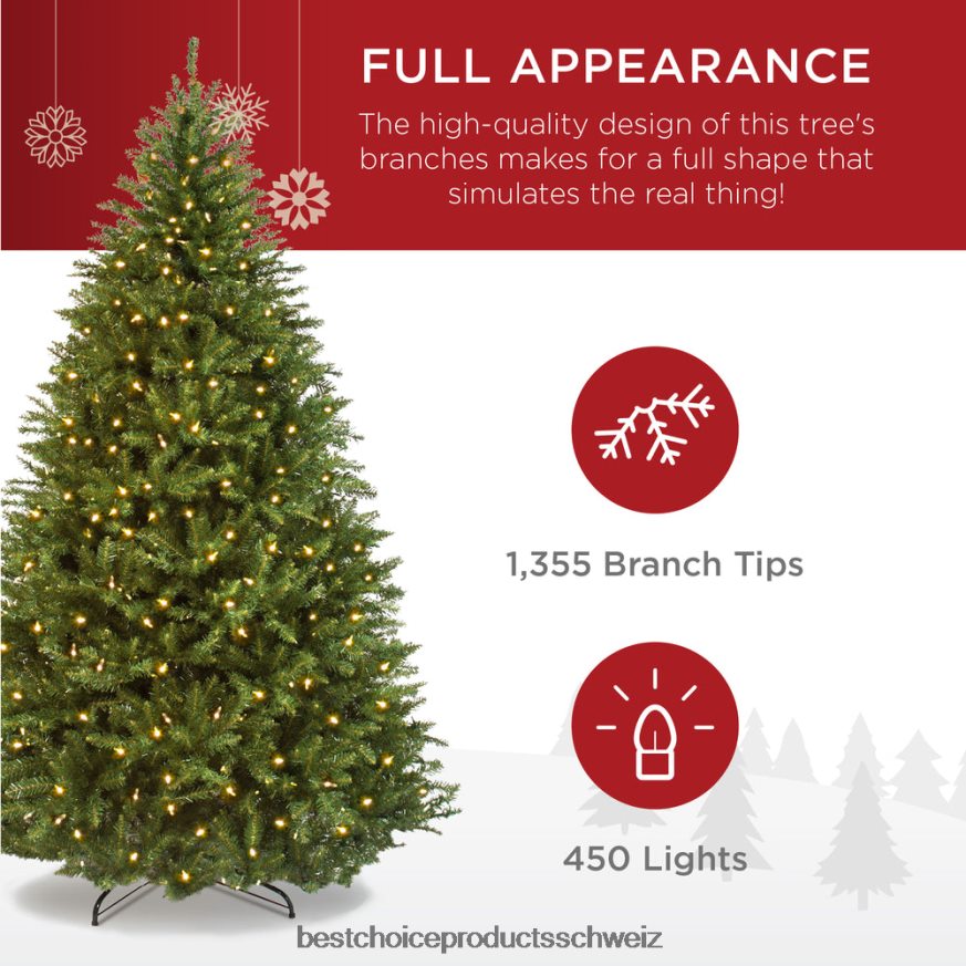 Best Choice Products Vorbeleuchteter, aufklappbarer künstlicher Weihnachtsbaum aus Douglasie Stand 2JD02280