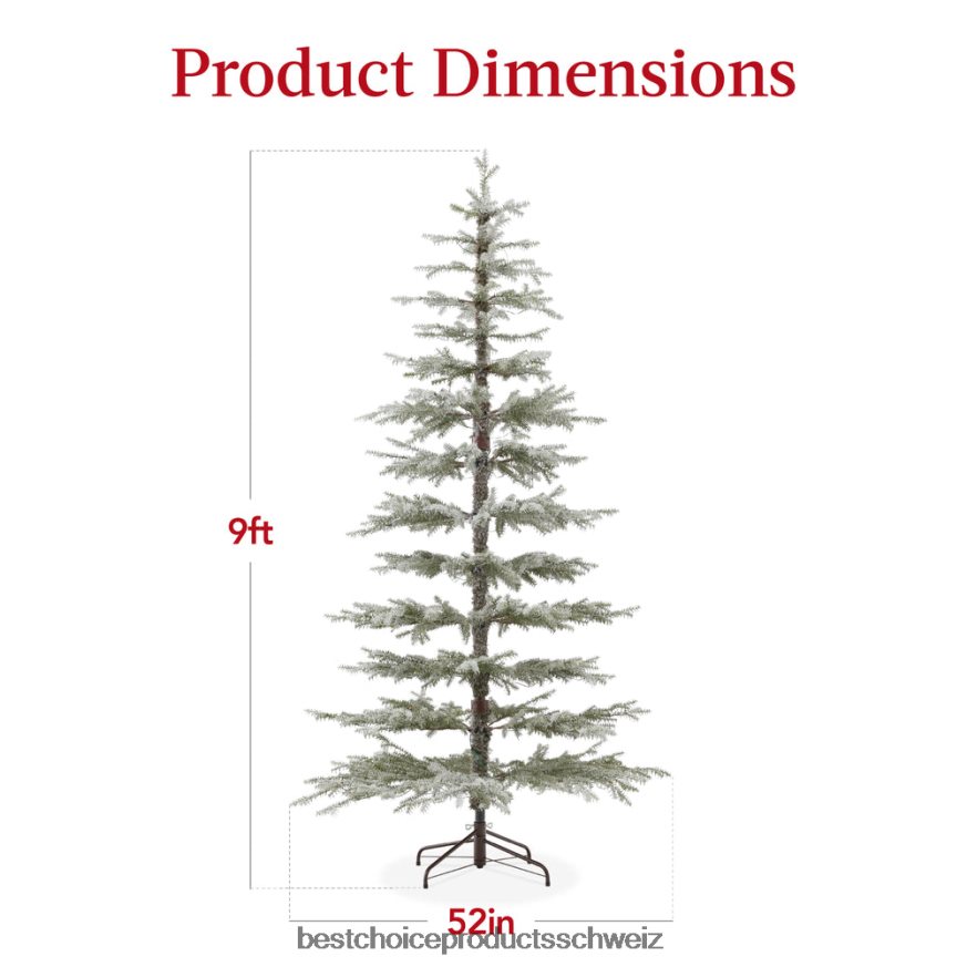 Best Choice Products Vorbeleuchteter, dünn beflockter Weihnachtsbaum mit 2-in-1-LEDs, kabellose Verbindung Schönheit 2JD02293