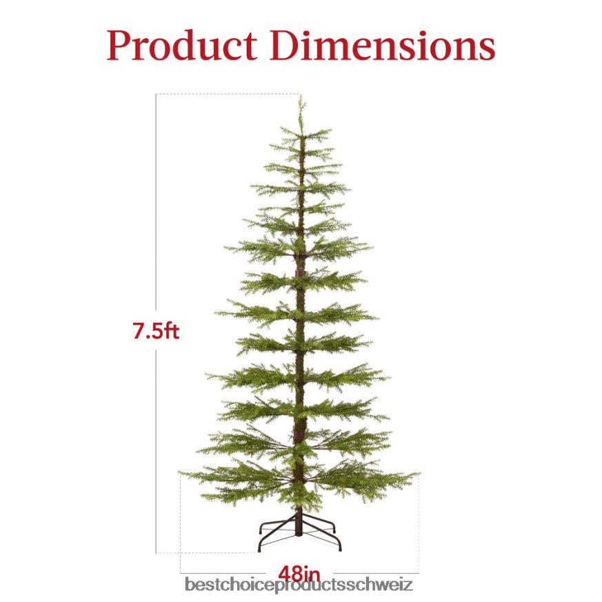 Best Choice Products Vorbeleuchteter, spärlicher Weihnachtsbaum mit 2-in-1-LED-Leuchten, kabellose Verbindung Schönheit 2JD02288