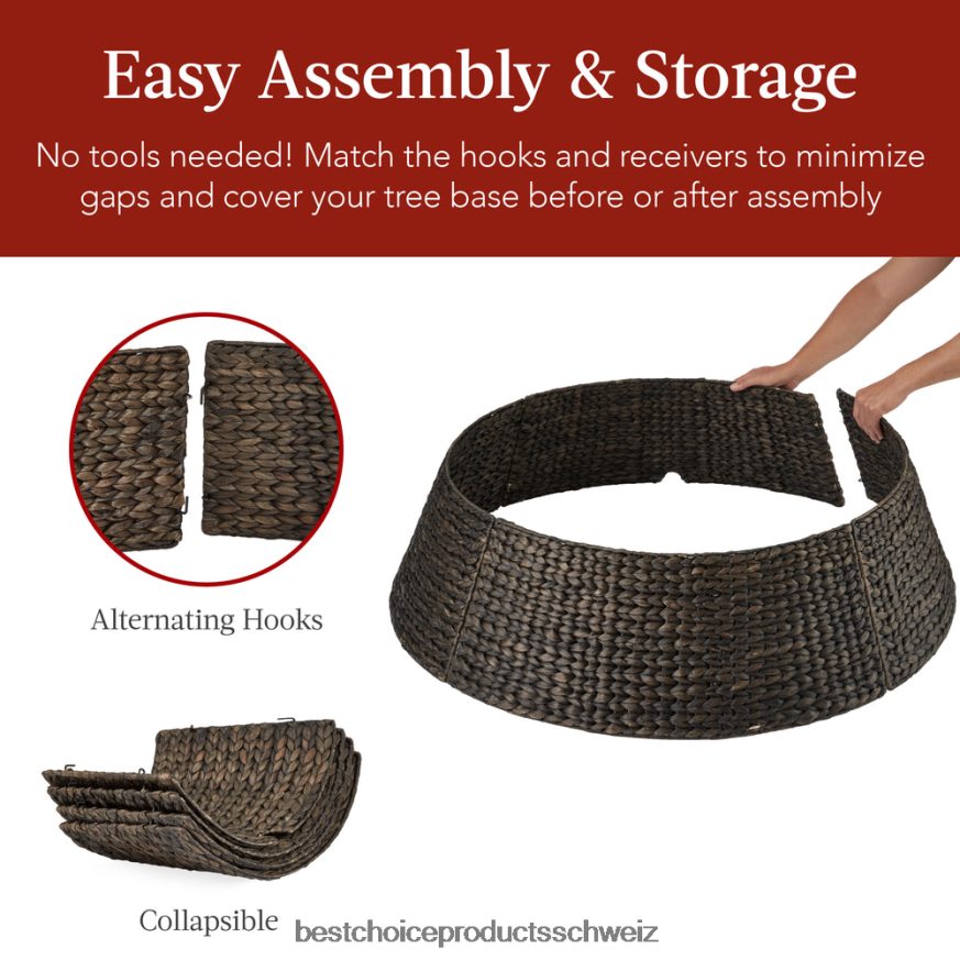 Best Choice Products Gewebter Weihnachtsbaumkragen aus Hyazinthe Tabak 2JD02276