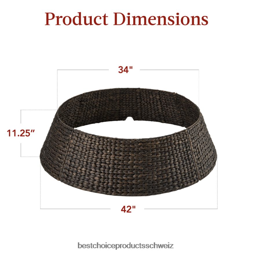 Best Choice Products Gewebter Weihnachtsbaumkragen aus Hyazinthe Tabak 2JD02276